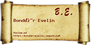 Bondár Evelin névjegykártya