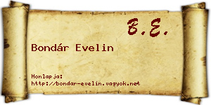 Bondár Evelin névjegykártya